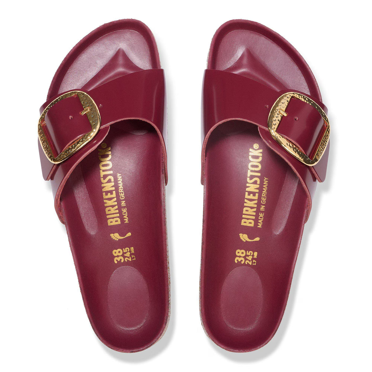 Madrid Big Buckle Natural Leather Patent