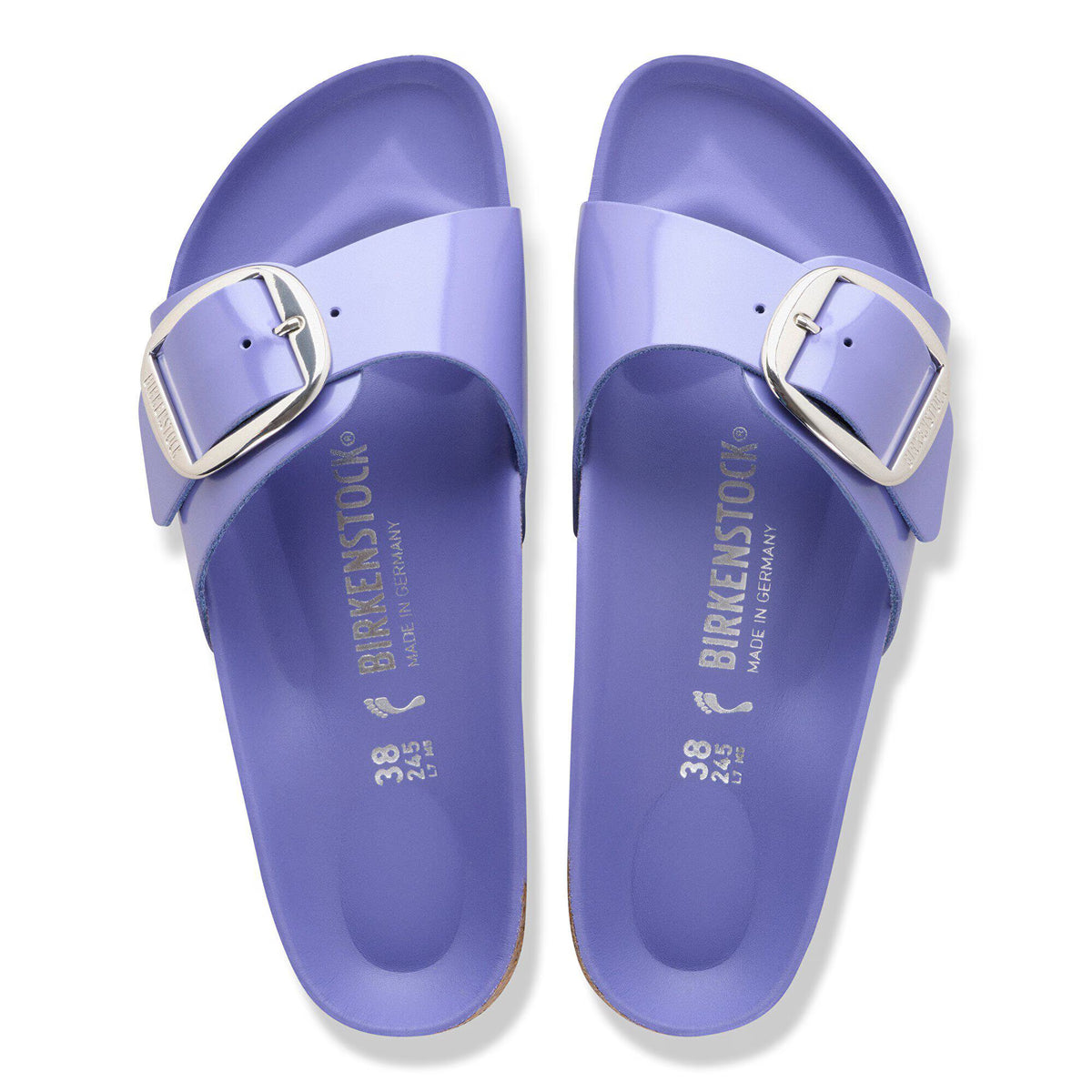 Madrid Big Buckle Natural Leather Patent