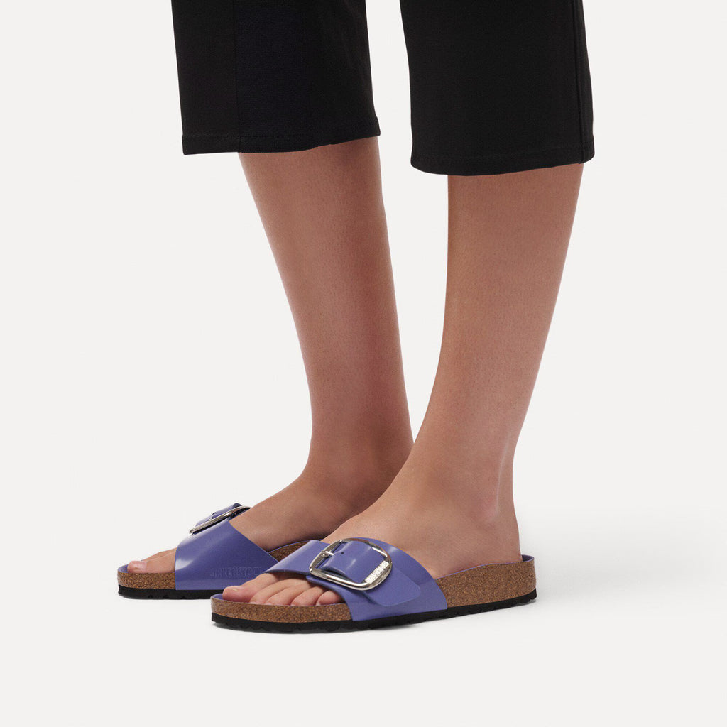 Madrid Big Buckle Natural Leather Patent
