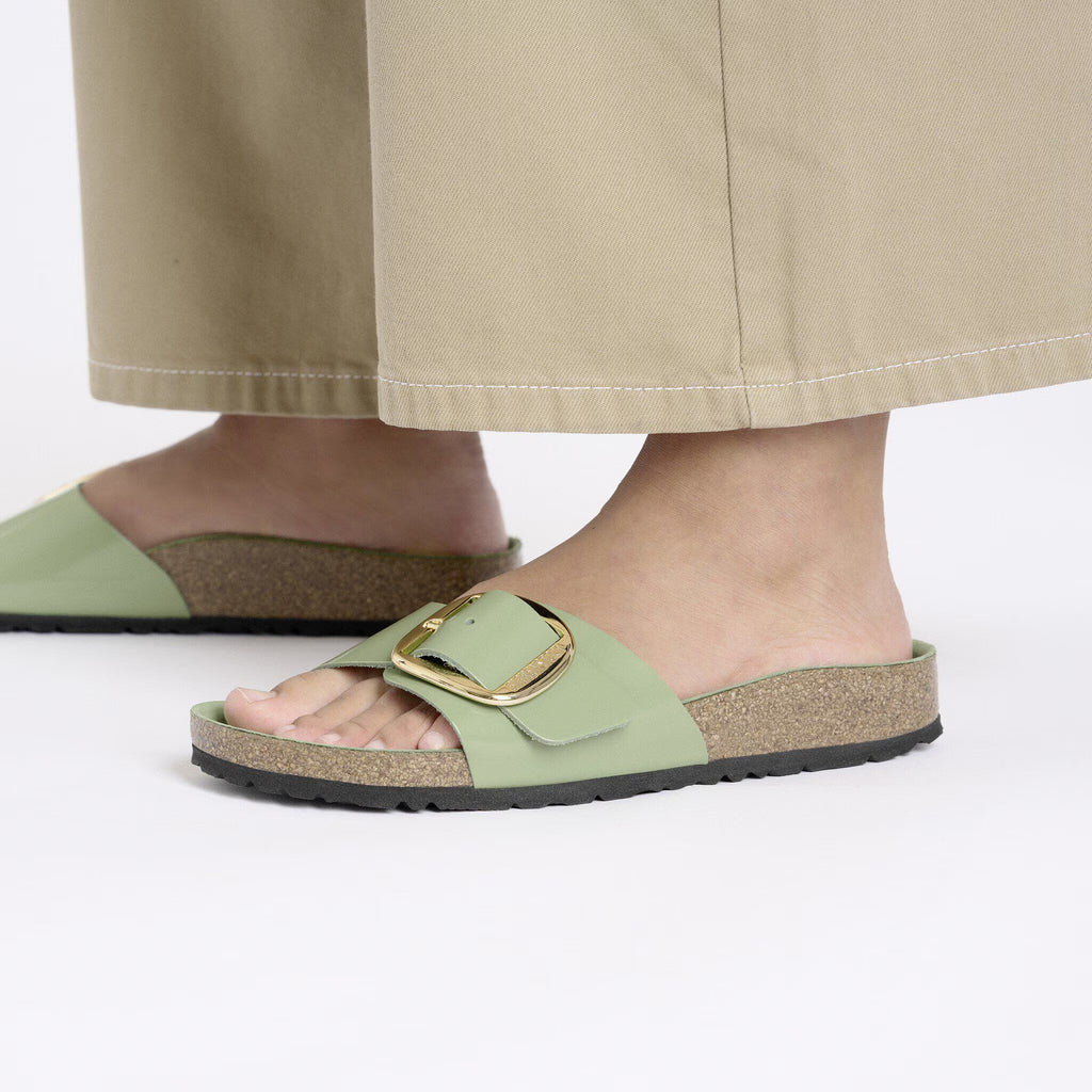 Madrid Big Buckle Natural Leather Patent
