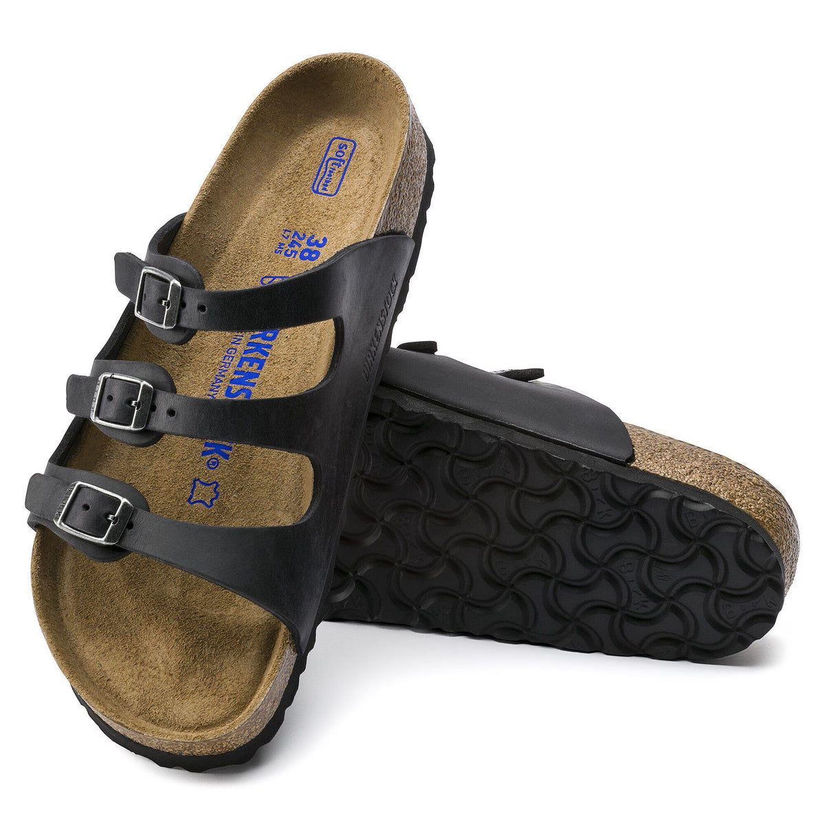 Florida Soft Footbed Natural Leather Oiled Black