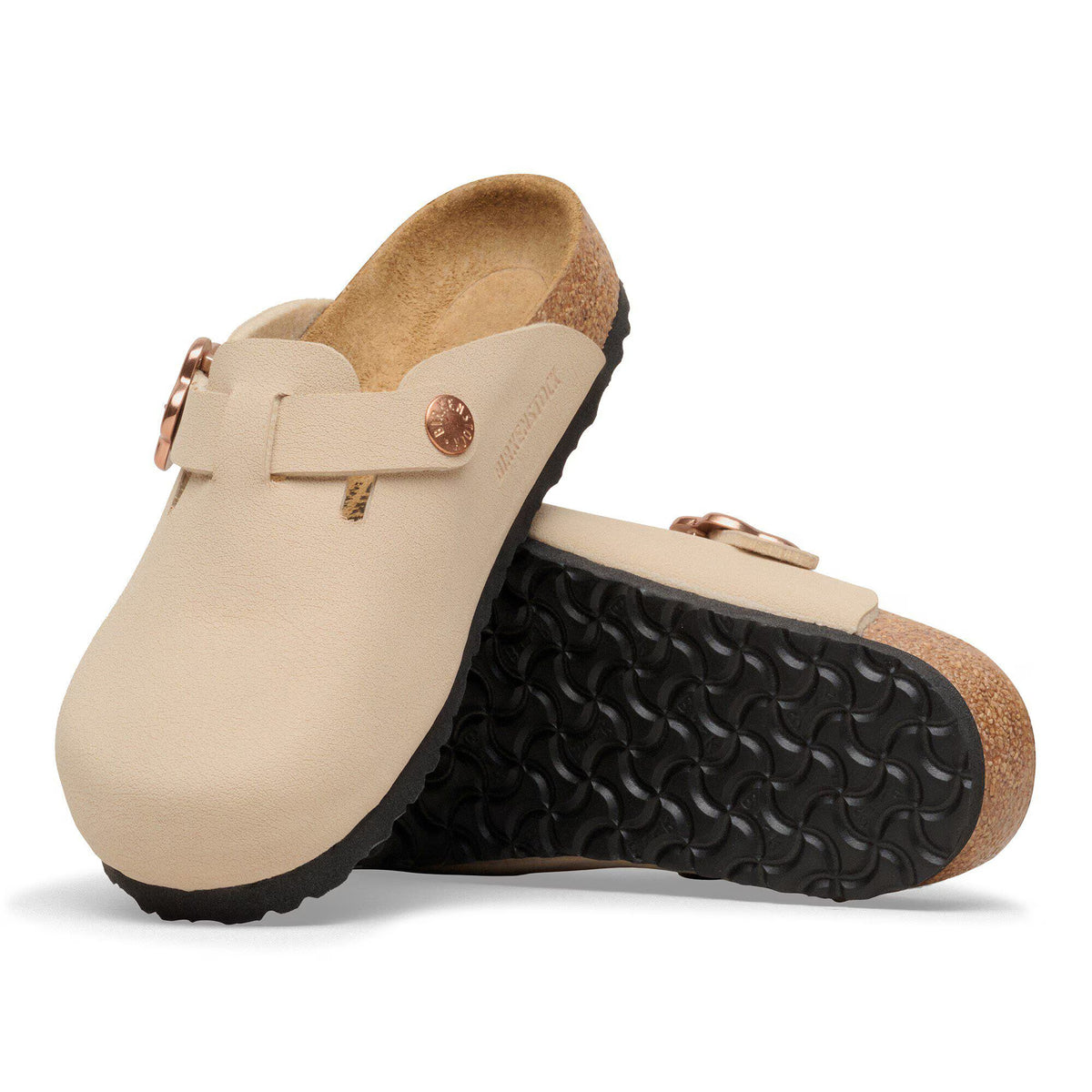 Boston Flower Buckle Kids Birko-Flor Nubuk
