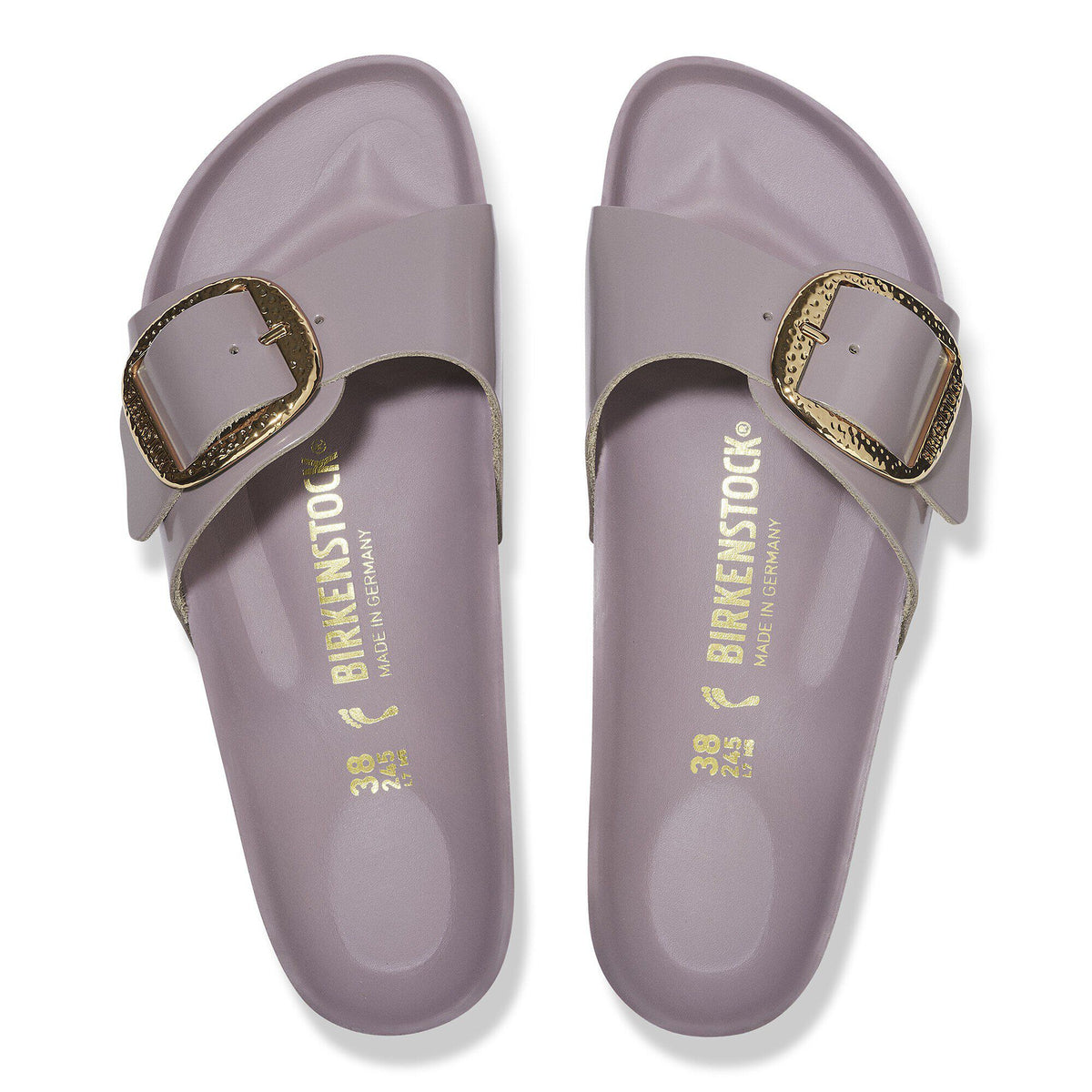 Madrid Big Buckle Natural Leather Patent