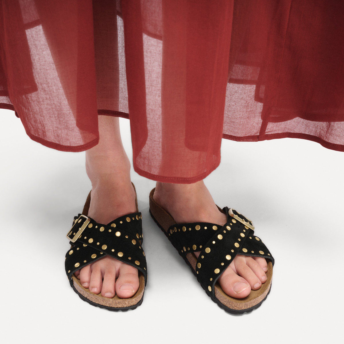 Siena Rivet Border Suede Leather