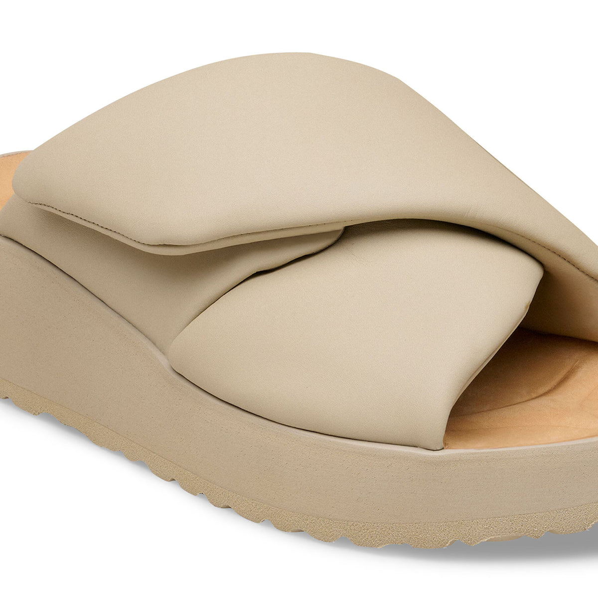 Theda Cross Strap Natural Leather
