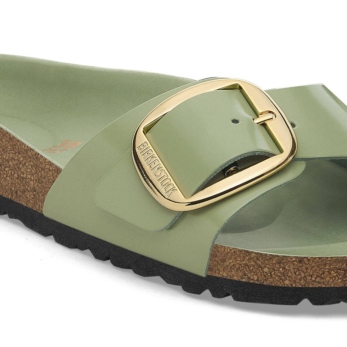 Madrid Big Buckle Natural Leather Patent