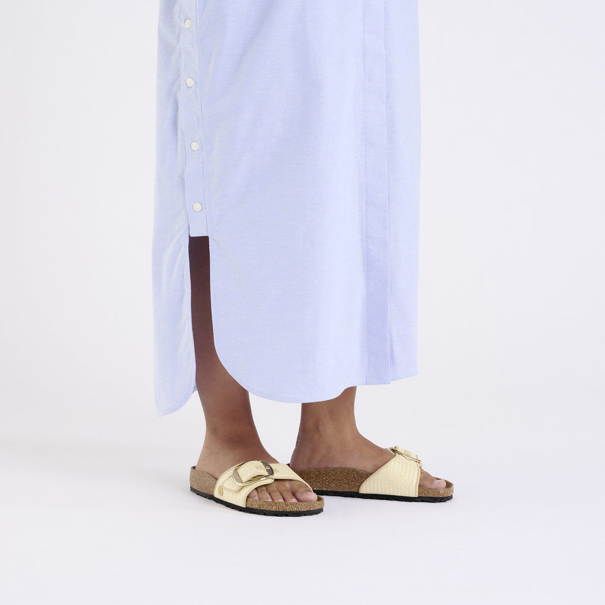 Madrid Big Buckle Raffia Textile